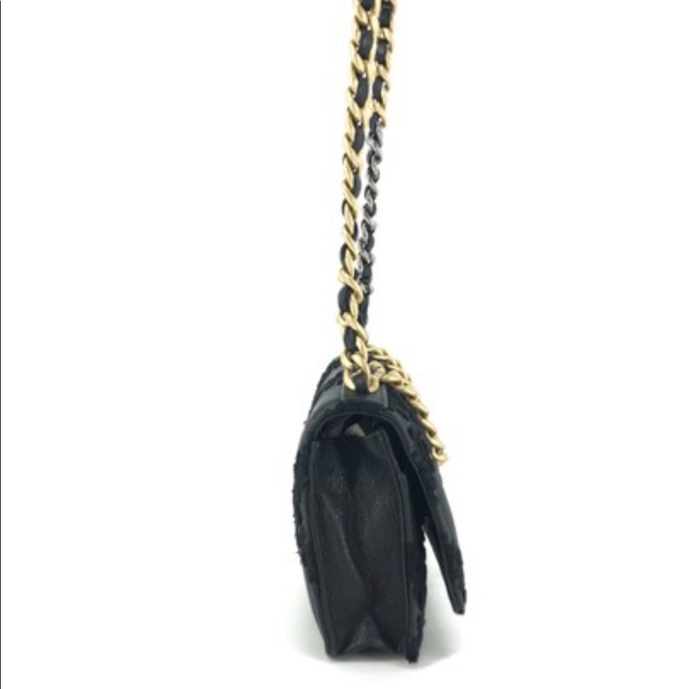 FULL SET - CHANEL 19 WOC Black Calfskin & Crochet Shoulder Bag w/ Ruthenium HW - Picture 15 of 16